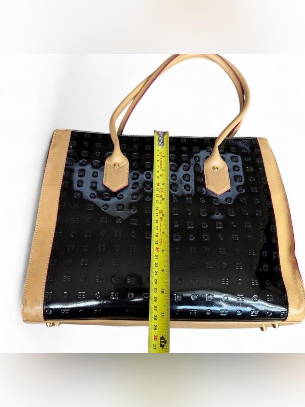 Arcadia Women’s Genuine Patent Leather Tote Bag Shoulder Purse Made in Italy - Picture 11 of 16